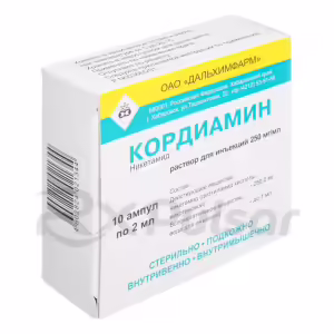 Cordiamin™ Injection Solution 250Mg/Ml (2Ml), 10 Ampoules Buy Online 6