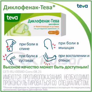 Diclofenac-Teva™ Topical Gel 1% (100G), 1Pc Buy Online 8