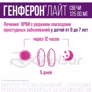 Genferon™ Light Vaginal And Rectal Suppositories 125000Iu+5Mg, 10Pcs Buy Online 14
