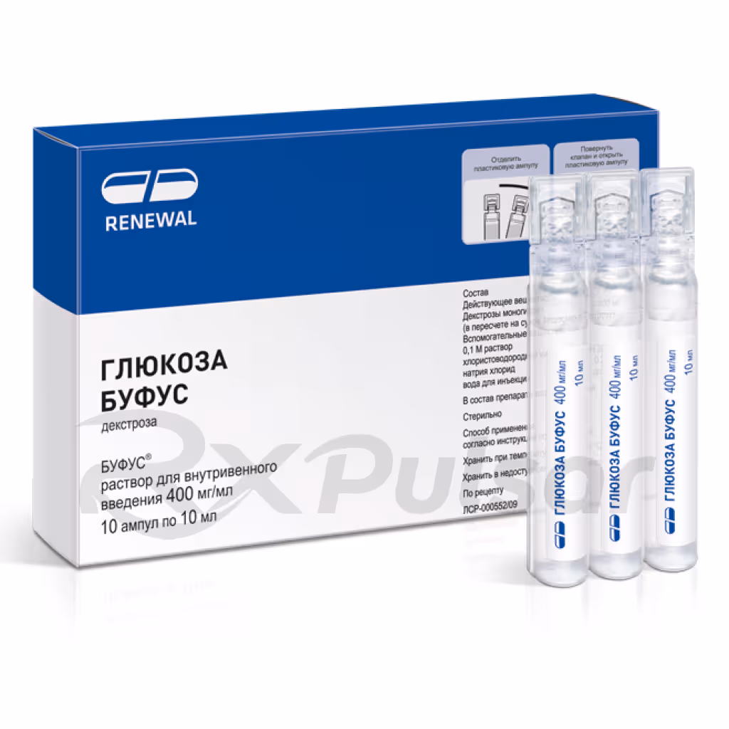 Glucose-Bufus-400Mg-Solution-10Ml_1 Glucose Bufus Solution For Iv 400Mg/Ml (10Ml), Ampoules 10Pcs Buy Online 1
