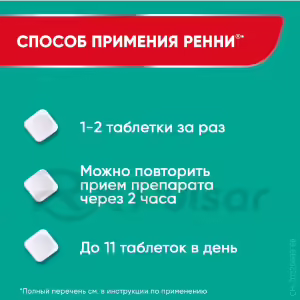 Rennie™ Sugar-Free Mint Chewable Tablets 680Mg+80Mg, 48Pcs Buy Online 20