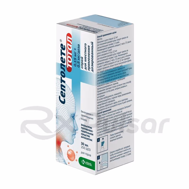 Septolete-Total-0_15Mg0_5Mg-Spray-30Ml_1 Septolete™ Total Metered-Dose Spray For Topical Use 0.15Mg+0.5Mg/Dose (250 Doses) 30Ml, 1Pc Buy Online 1