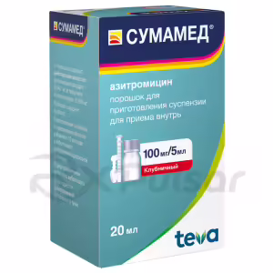 Sumamed™ Powder For Oral Suspension 100Mg/5Ml (20.925G), Strawberry Flavor, Vial 1Pc Buy Online 6 Sumamed™ Powder For Oral Suspension 100Mg/5Ml (20.925G), Strawberry Flavor, Vial 1Pc Buy Online 5