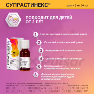Suprastinex™ Oral Drops 5Mg/Ml (20Ml), 1Pc Buy Online 16